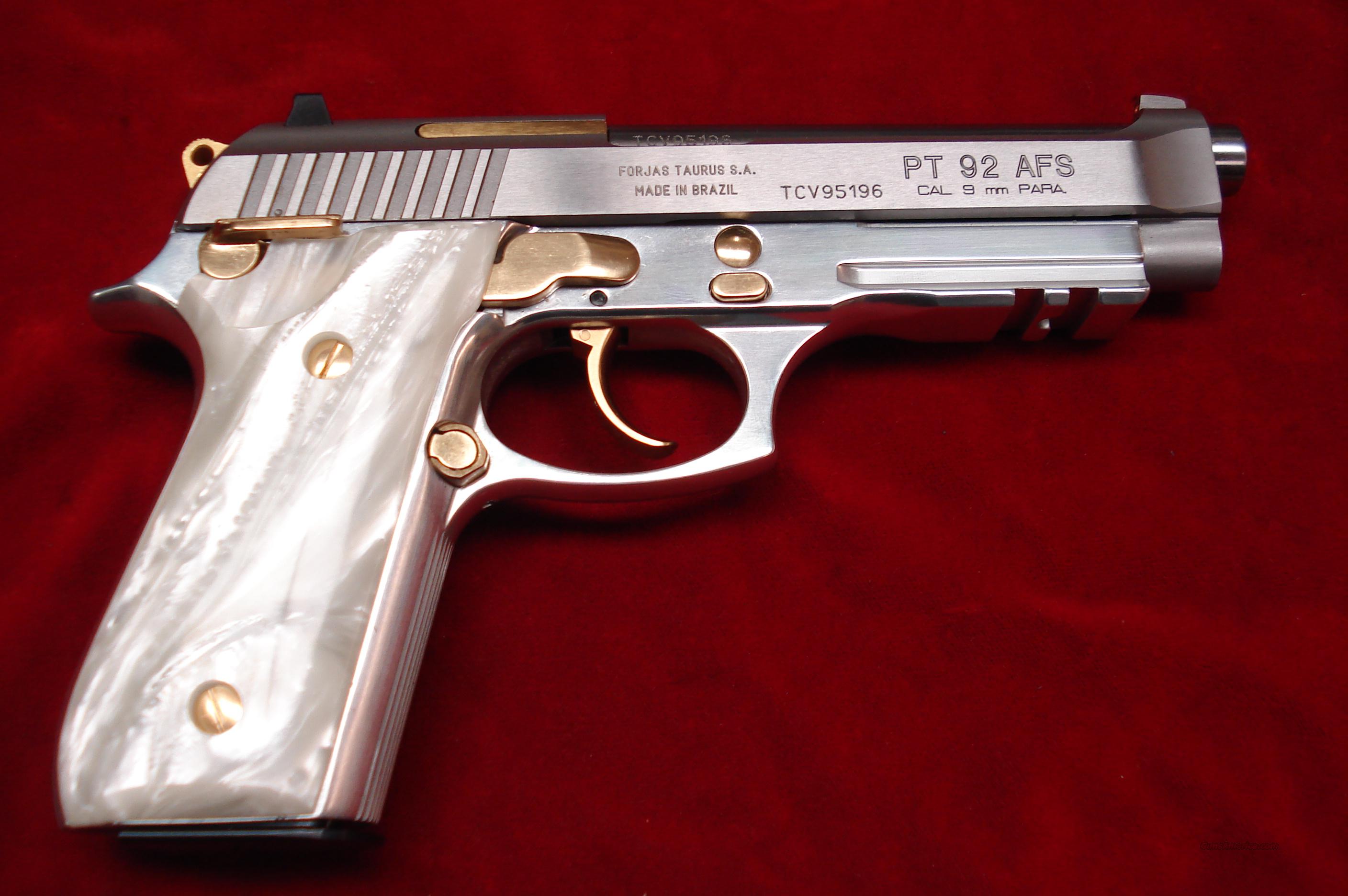 Armslist For Sale Taurus Pt 92 Afs 9mm Stainless Wgold Accents 9567